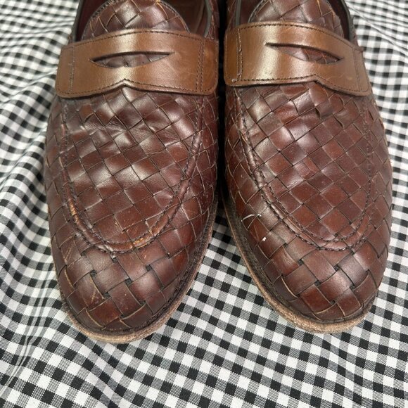 Allen Edmonds Sarasota Brown Leather Woven Loafer Men's Size 10 D - Picture 3 of 8